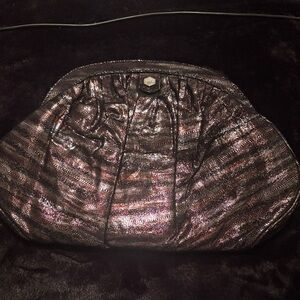 Lodis Metallic Black and Silver Wristlet